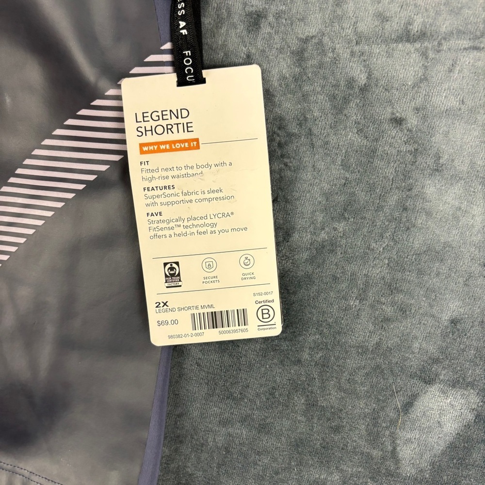 NWT Athleta x Allyson Felix Collab Gray Athletic Shorts w/ Drawstring Sz 2X - Picture 2 of 10